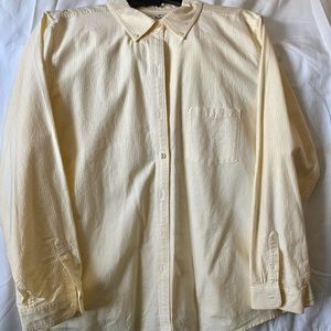 LL Bean 	Button Down Dress Shirt	Yellow/White Striped	2XL
